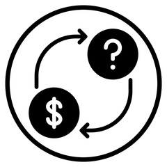 question and answer glyph icon