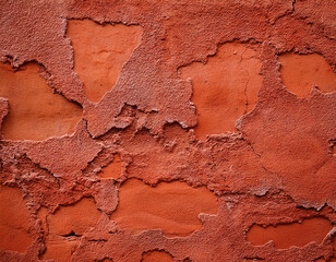 Fototapeta premium close up detail of rustic textured terracotta coloured stucco wall background