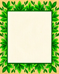 Minimalist Border Design with Paper Texture and Electric Greens Palette