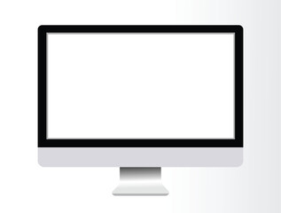 Realistic TV screen. Modern stylish lcd panel, led type. Large computer monitor display mockup. Blank television template.