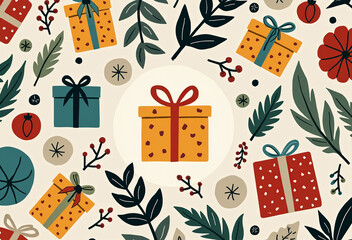 Vibrant Abstract Patterns Celebrating Holidays and Friendship: A Colorful Gift Packaging Template for Creative Designs
