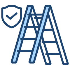 Ladder Safety Icon Lineal Blue Style
