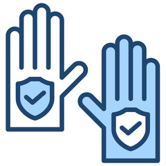 Hand Protection Icon Lineal Blue Style