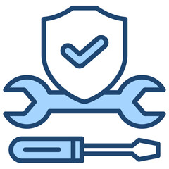 Tool Safety Icon Lineal Blue Style