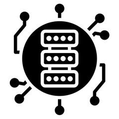 Network Redundancy Icon Black Style