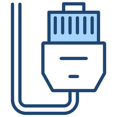 Ethernet Ip Icon Lineal Blue Style