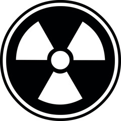 vector illustration black and white icon alert radioactive risk