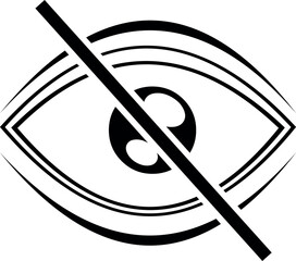 vector illustration black icon eye unsee blind password security system concept
