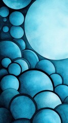 Fototapeta premium Abstract blue circles creating a soothing and modern design