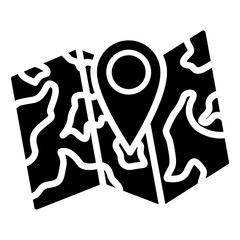 3D Mapping Icon Black Style