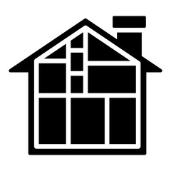 Modular Structure Icon Black Style