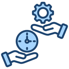 Task-Switching Ability Icon Lineal Blue Style