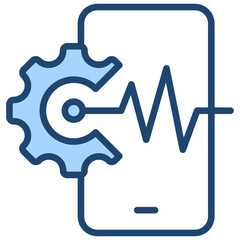 Automatic Diagnostic Icon Lineal Blue Style
