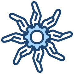 Multitasking Workflow Icon Lineal Blue Style