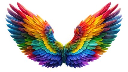 Obraz premium Pride Wings, LGBTQ+ Rainbow Feathers, Isolated Wings, Colorful Wings, Gay Pride Symbol, Rainbow Pride, Festive Wings, LGBTQIA+ Symbol, Digital Art