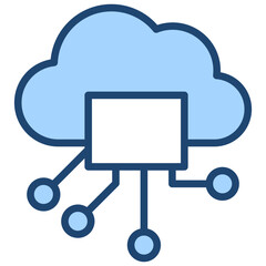 Edge Computing Icon Lineal Blue Style