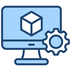 Virtual Machine Icon Lineal Blue Style