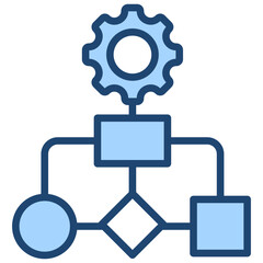 Adaptive Algorithm Icon Lineal Blue Style