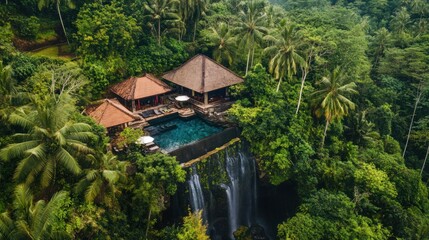 Luxury Villa Overlooking a Waterfall in Bali