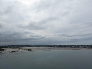 Aerial view of the Brittany coast from the sea - Vue a&eacute;rienne de la c&ocirc;te bretonne depuis la mer