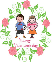 バレンタインデーの小学生のイラスト