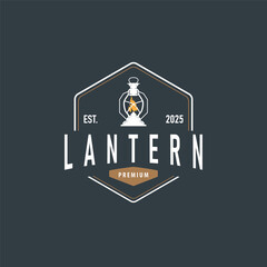 Lantern Logo Design Street Lamp Old Classic Vintage Minimalist Illustration Template