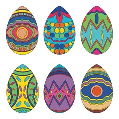 Easter Eggs, Easter Egg Festival, Colorful Ovals, Eggs with Multiple Patterns, Easter Egg Patterns on Product Surfaces, Fabric Print Patterns, Fabric Patterns, Covers, Wraps.