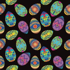 Easter Eggs, Easter Egg Festival, Colorful Ovals, Eggs with Multiple Patterns, Easter Egg Patterns on Product Surfaces, Fabric Print Patterns, Fabric Patterns, Covers, Wraps.