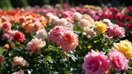 A Field of Roses in Full Bloom