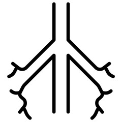 Bronchi Branches Icon Lineal Syle