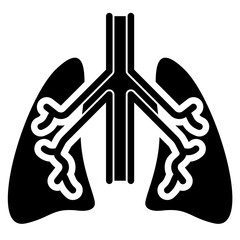 Lung Capacity Icon Black Style