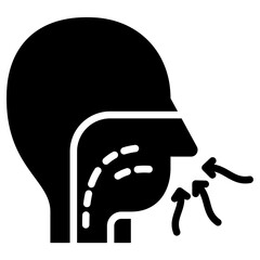 Inhalation Process Icon Black Style