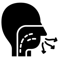 Exhalation Process Icon Black Style
