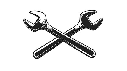 Repair tools crossed wrenches workshop art industrial close-up mechanics