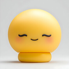 3D Render Happy Yellow Emoji Lamp