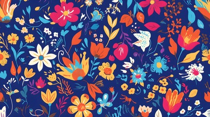 A traditional Mexican flower pattern designed as a vibrant and intricate background for festive occasions.