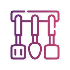 kitchen utensils gradient icon