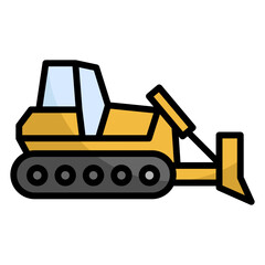 Bulldozer  Icon Element For Design