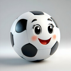 Happy Soccer Ball 3D Illustration