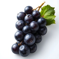 black grapes fresh fruit and white background  