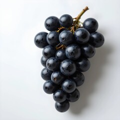 black grapes fresh fruit and white background  