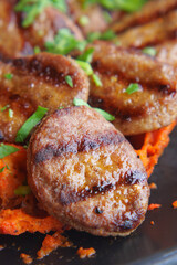 Traditional Turkish Kofte on plate 