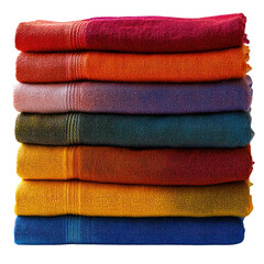 Stack of Colorful Towels,  A Vibrant Textile Arrangement