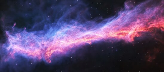 Naklejka premium Cosmic nebula with pink and blue hues.