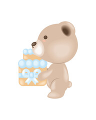 baby shower bear with gifts