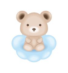 baby shower bear in cloud