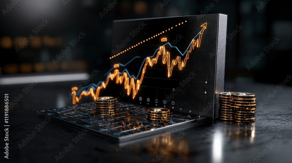 Poster Exploring economic growth inflation insights investment opportunities & modern financial analysis with data visualization