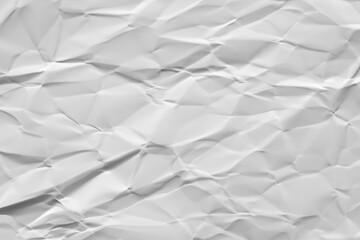 white crumpled and creased paper poster texture background