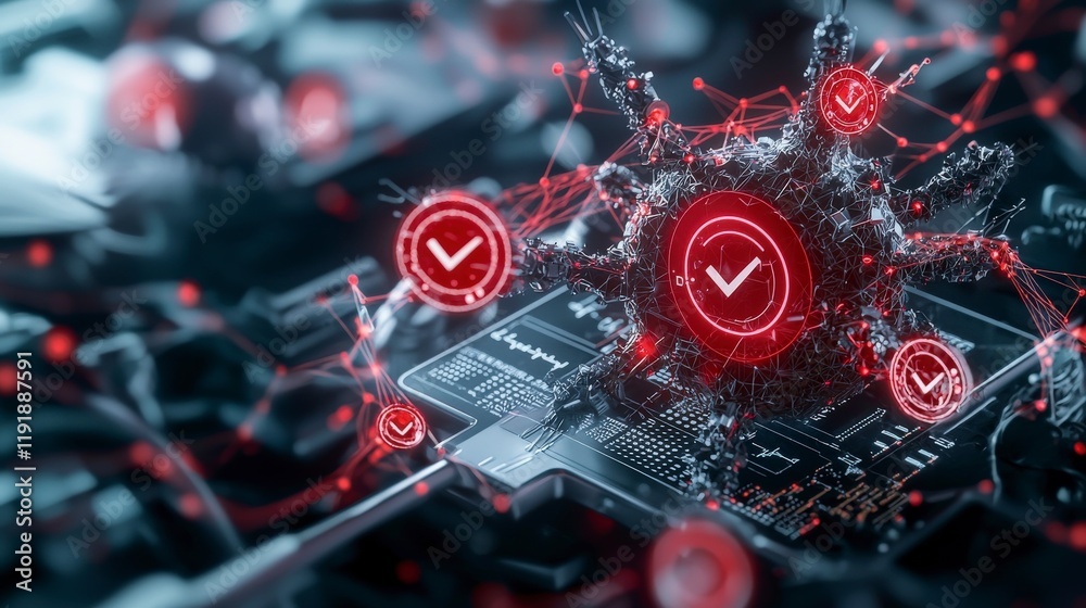 Poster health warning risk alerts digital display technology cyber environment futuristic viewpoint visual 