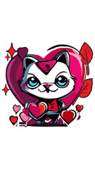 cute panda with heart